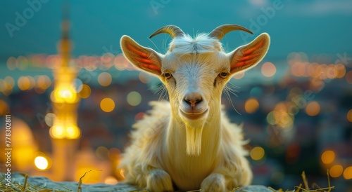 Goat With Eid background generated with Ai tools