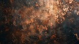Fiery Metal Grunge: Explosive Texture in Red and Orange with Space Art Vibes