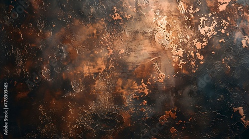 Fiery Metal Grunge: Explosive Texture in Red and Orange with Space Art Vibes © Ubix