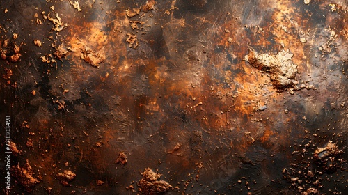 Rusty Metal Grunge Texture with Fire and Vintage Vibes