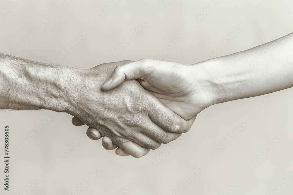 Fototapeta premium A handshake symbolizing trust and partnership between two people, showcasing teamwork and support in business.
