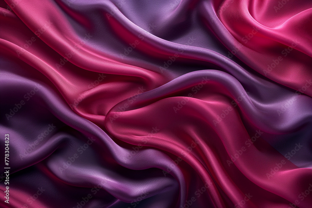 Obraz premium Abstract background with luxury wavy folds of grunge silk texture satin violet material, fabric textile, generative ai