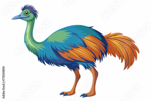 emu vector illustration white background