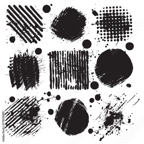 Texture Set: Black Ink Splatters Collection
