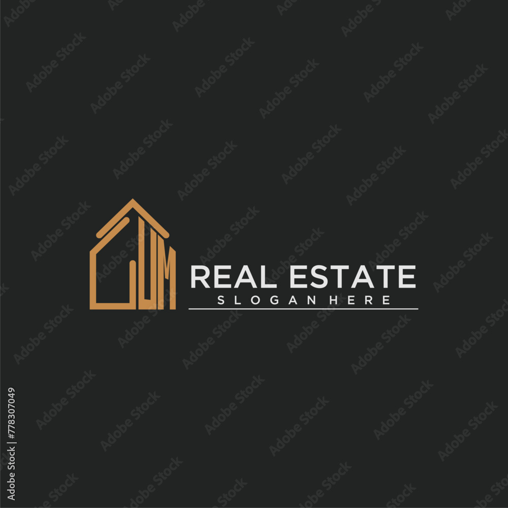 UM initial monogram logo for real estate design UM initial monogram logo for real estate design