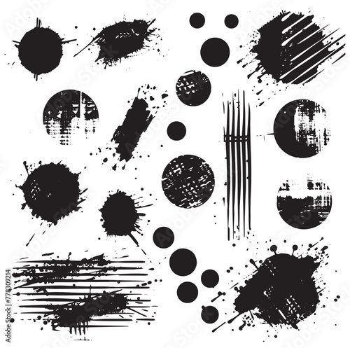 Black Ink Splatters: Texture Collection Set
