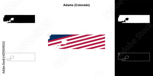 Adams County (Colorado) outline map set