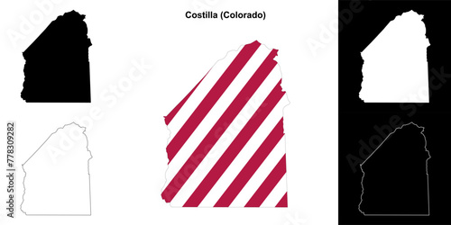 Costilla County (Colorado) outline map set