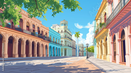 Havana Old Square cartoon