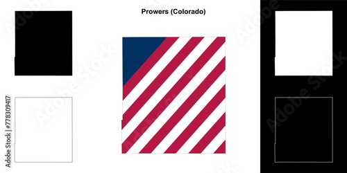 Prowers County (Colorado) outline map set photo