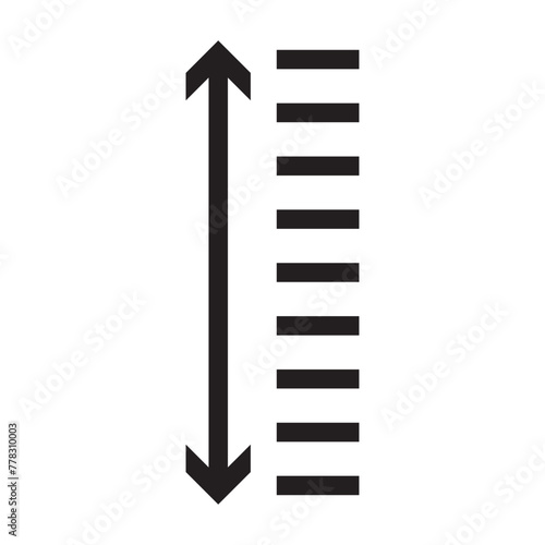 adjustable height icon set. adjust length vector symbol. size adjustment arrow sign.