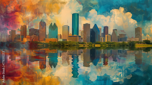Houstons Skyline Mirage art