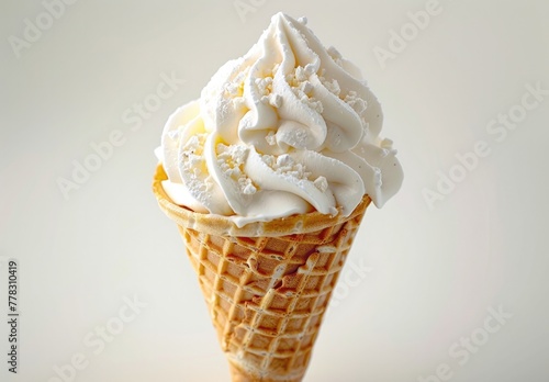 Delectable Ice Cream Cone on White Background