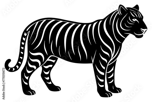  simple-tiger-silhouette--whit-background vector illustration  © Jutish