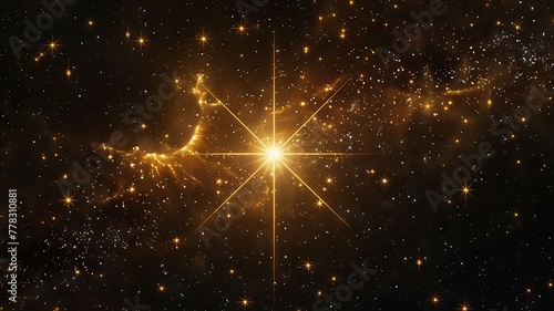 Standout golden star shines in a monochrome constellation