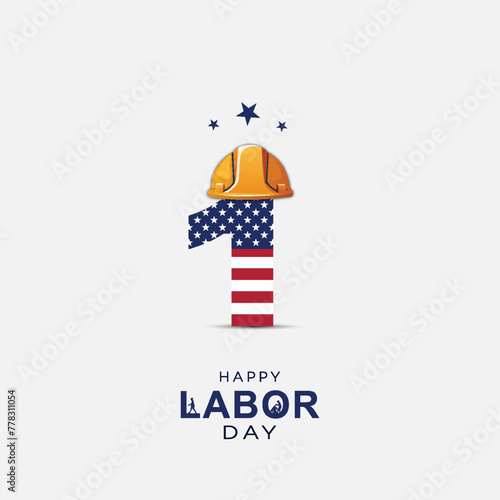 Labor Day, poster. Labor Day On 1st May, Happy Labor Day card. International Labor Day, Labour day. May 1st, Worker's Day, Happy Labor Day poster, World labour day post, Lettering Labour Day. photo