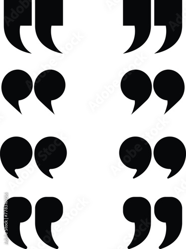 Collection of double inverted comma background for web or talk vector photo