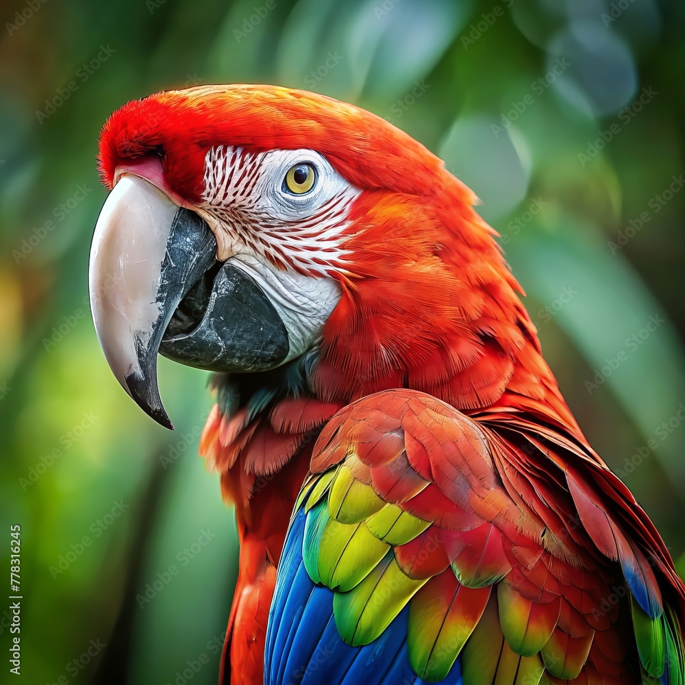 Fototapeta premium Colorful Wings: Image of the Macaw Parrot 