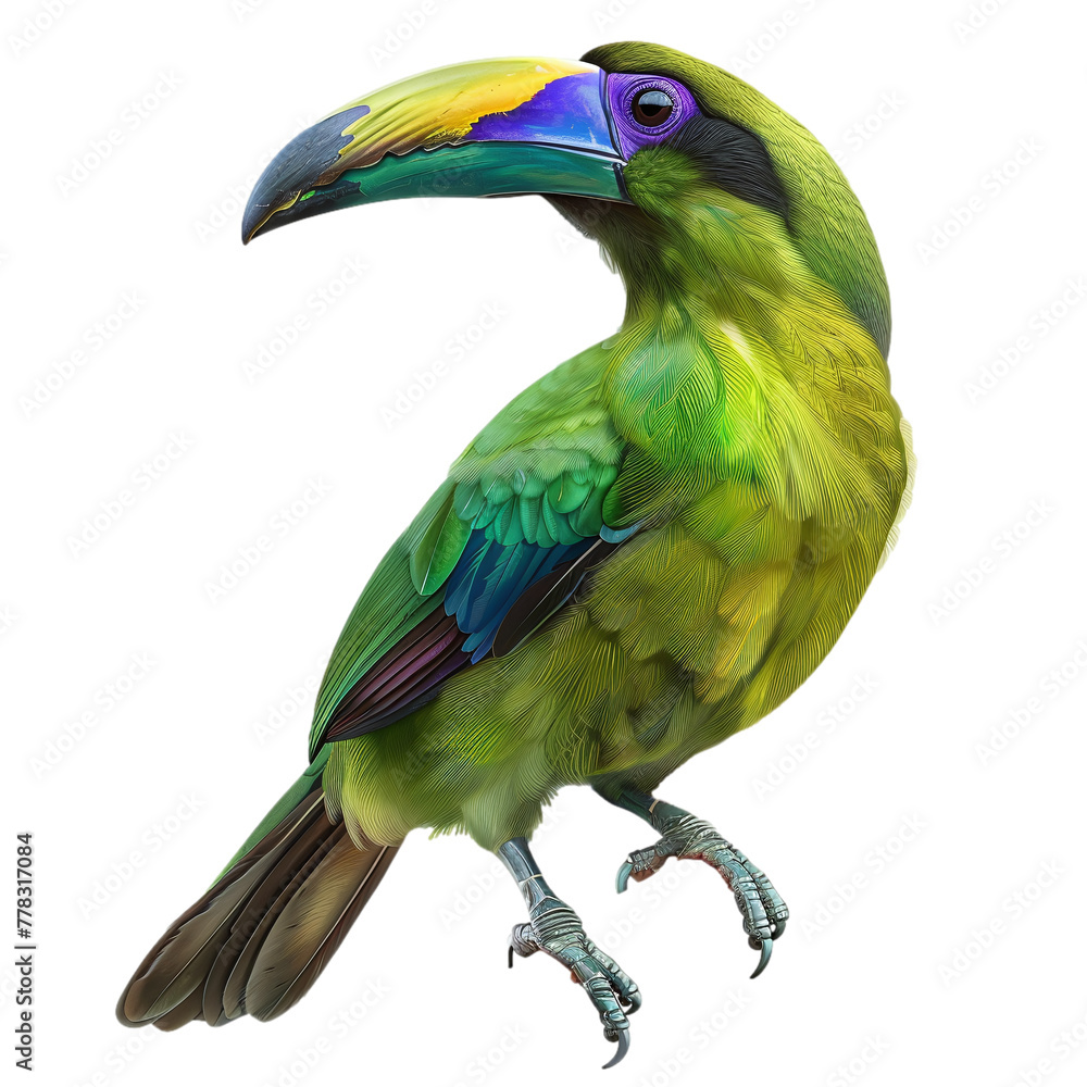 Fototapeta premium Emerald Toucanet Tropical Bird Isolated