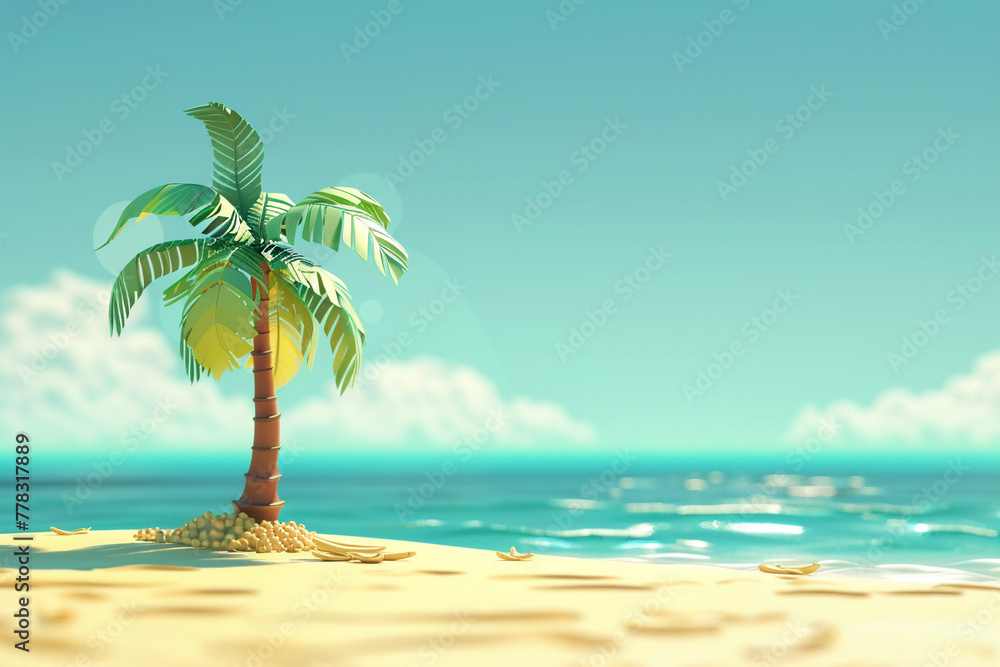 beach with sun, summer vibe