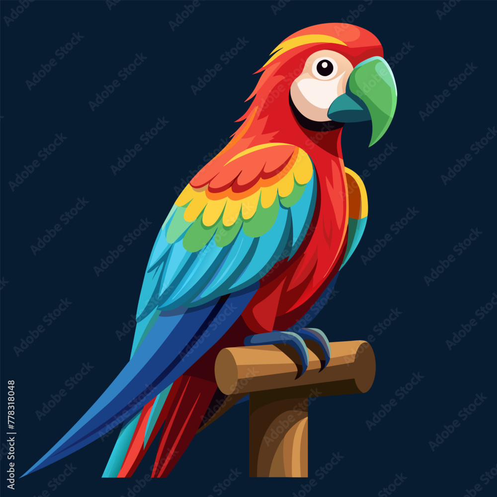 Obraz premium Tropical Flight: Illustration of a Macaw