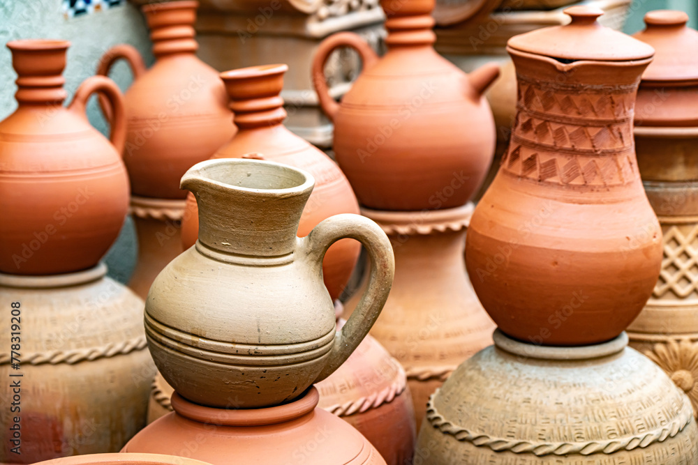 Traditional pottery on Nizwa Souq, Oman Traditional pottery on Nizwa Souq, Oman
