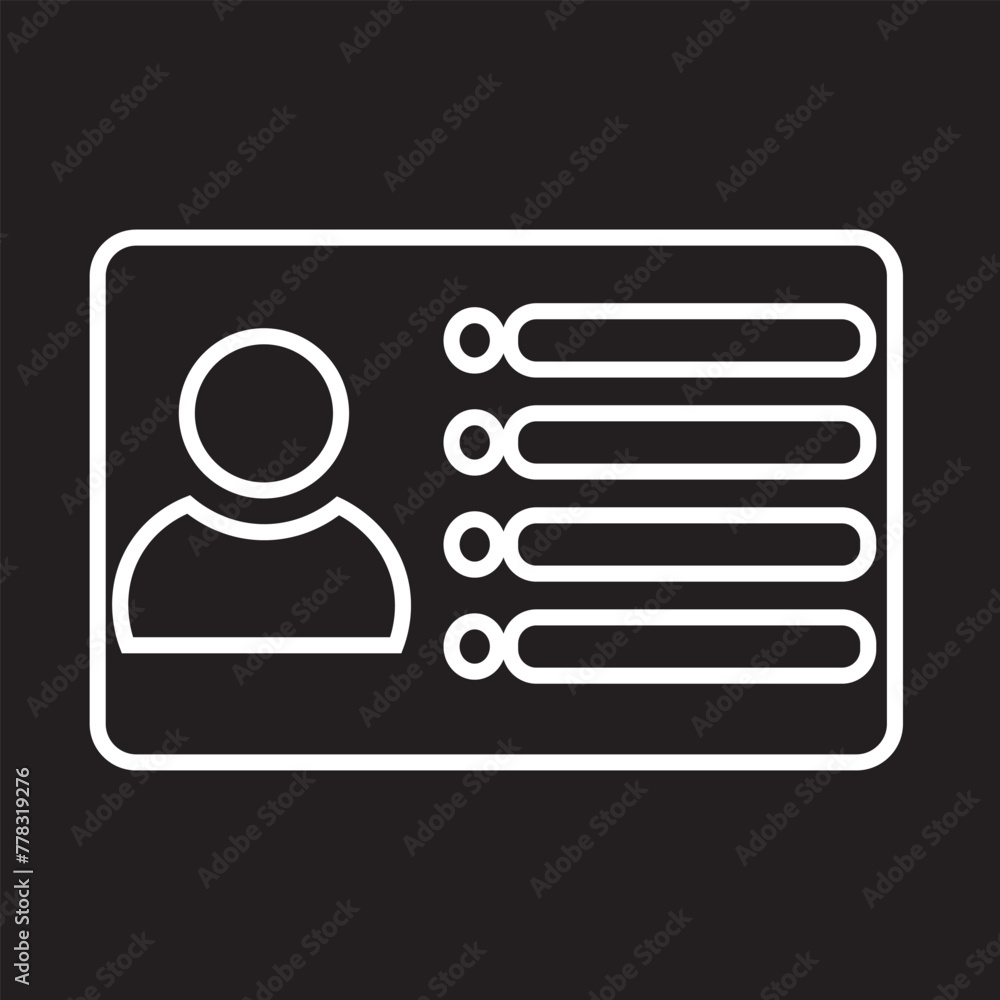 Identification card icon. Id card icon in flat style. Vector illustration eps10 Identification card icon. Id card icon in flat style. Vector illustration eps10