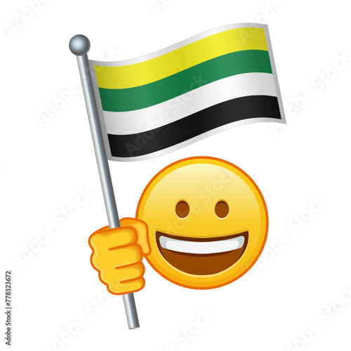 Emoji with Skoliosexual pride flag Large size of yellow emoji smile