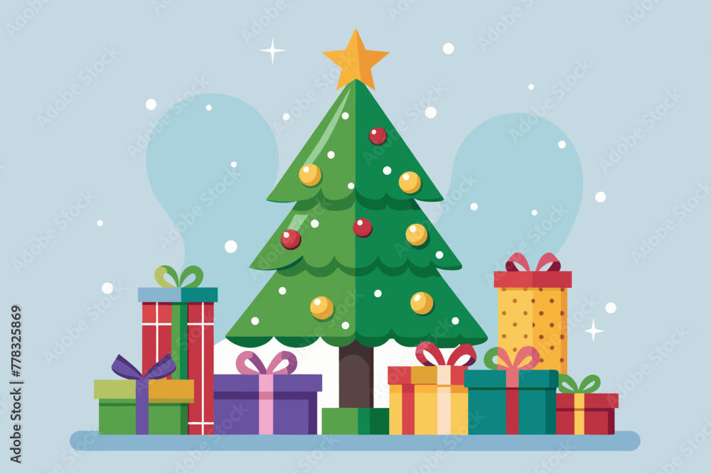 christmas tree whis presants christmas tree whis presants