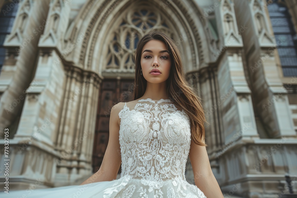 Enchanting Bride at Cathedral's West Door