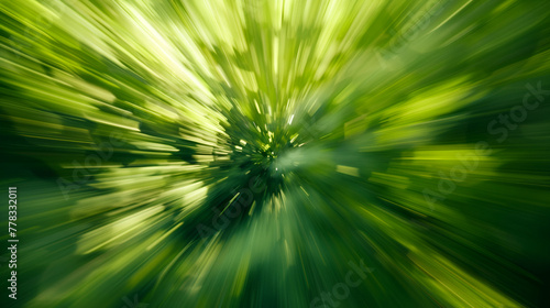 Abstract radial lines background ,Abstract blurred by fresh green plant background ,speed nature abstract green background 