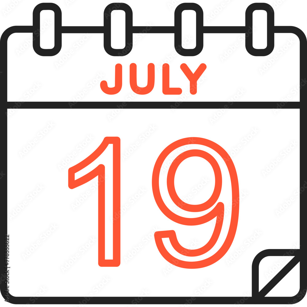19 July Vector Icon Design 19 July Vector Icon Design