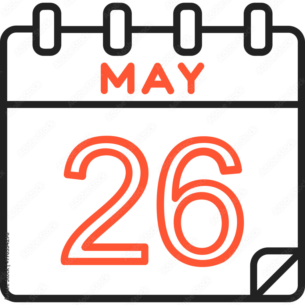 Fototapeta premium 26 May Vector Icon Design