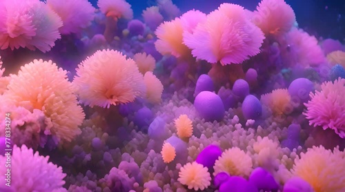 Immersing Yourself in the Colorful Realm of Underwater Coral Blossoms photo
