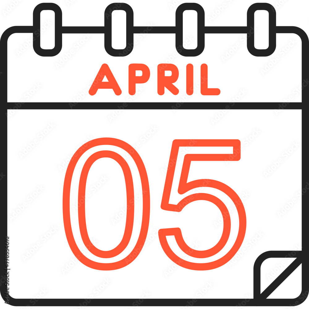 5 April Vector Icon Design
