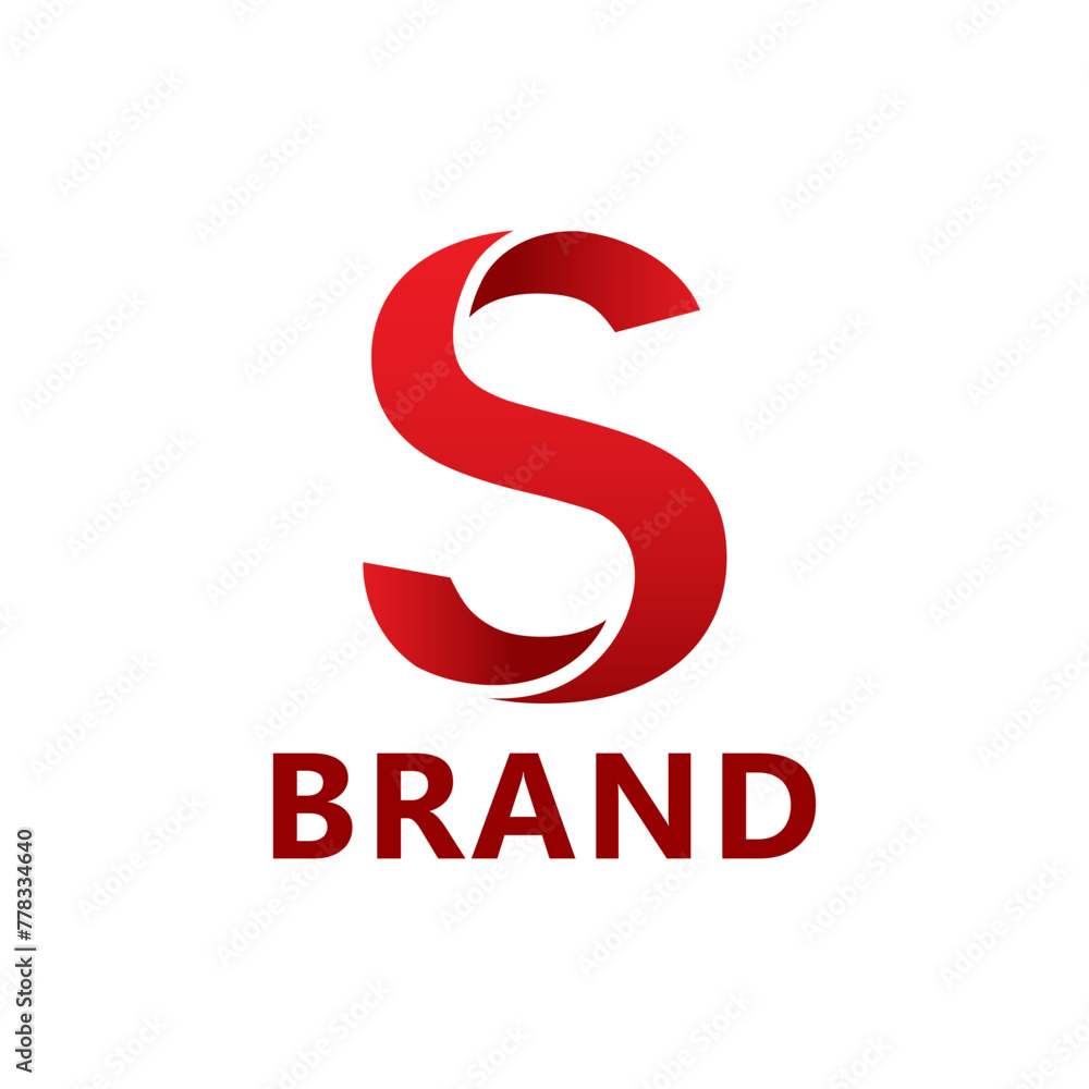 Simple letter S red logo design icon template Simple letter S red logo design icon template