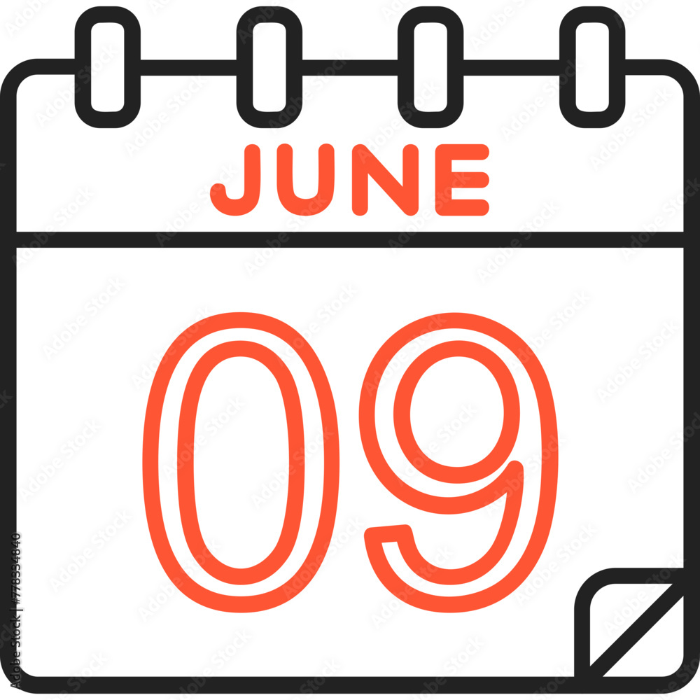 9 June Vector Icon Design 9 June Vector Icon Design