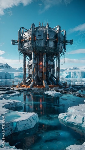 fusion reactor in the Antarctic ice plain