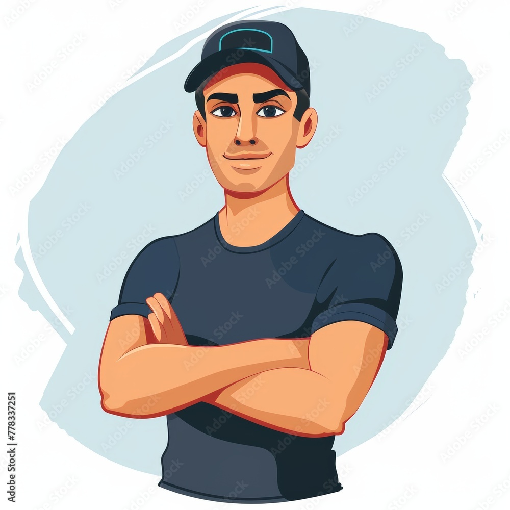A personal trainer, cartoon illustration, isolated on white background A personal trainer, cartoon illustration, isolated on white background