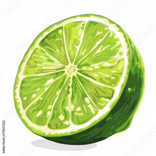 Lime isolated on white background, cartoon illustration