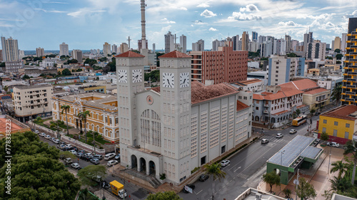 Cuiabá Matriz centro da capital do Mato Grosso com vista central da prefeitura de Cuiabá e Basilica Bom Jesus
