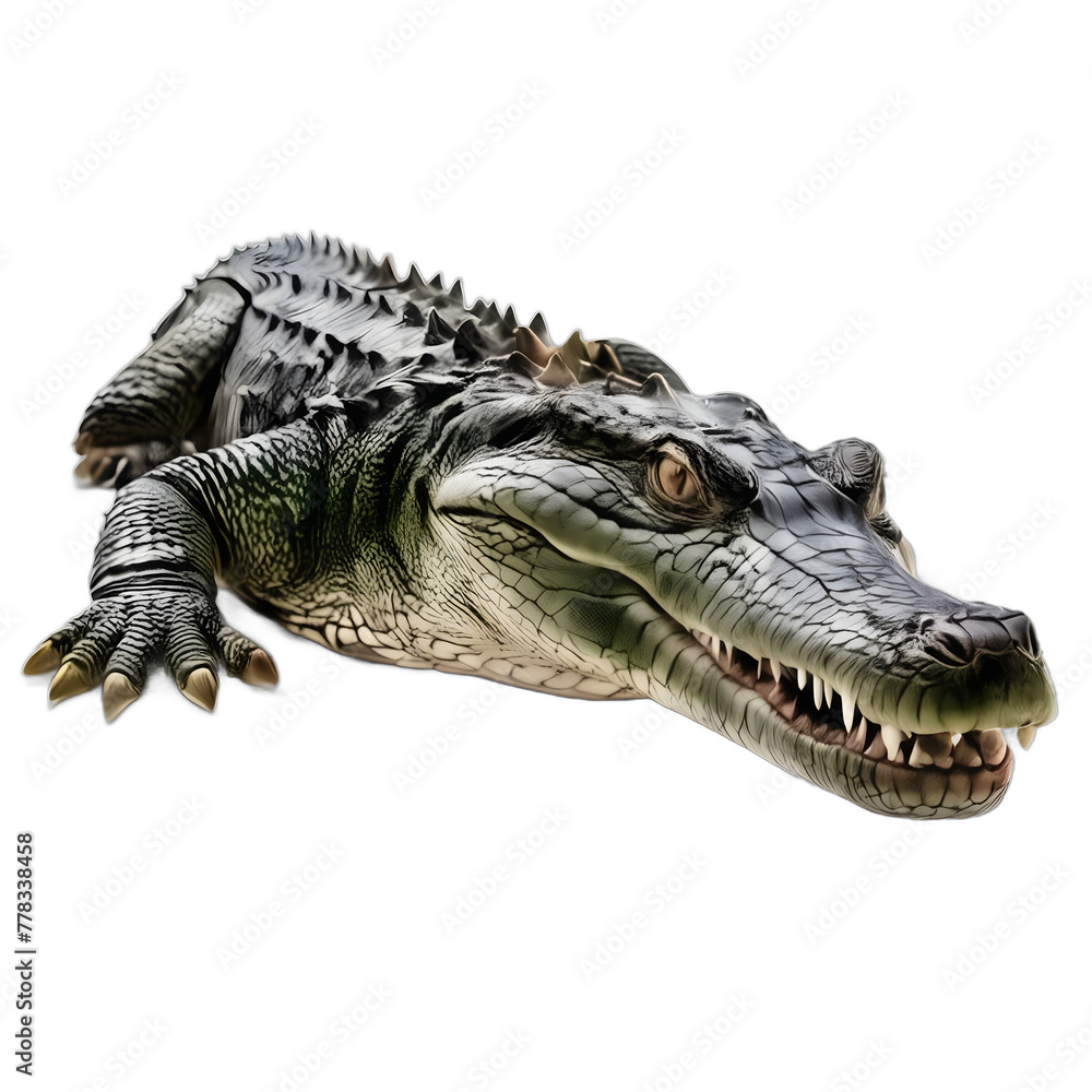 Obraz premium Crocodile isolated on transparent PNG background