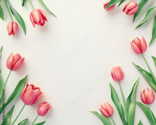 3D illustration of tulip with space #778338642