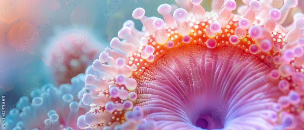 Pristine sea shell on sandy beach with sea foam, a symbol of ocean's tranquility and beauty Pristine sea shell on sandy beach with sea foam, a symbol of ocean's tranquility and beauty