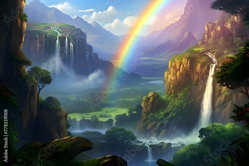 rainbow Waterfall, rainbow waterfall valley, beautiful nature © MrJeans