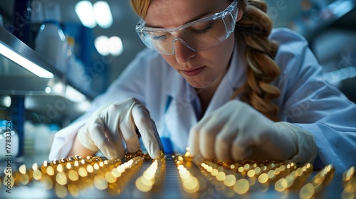 Scientist discussing gold nanoparticles in medical research photo