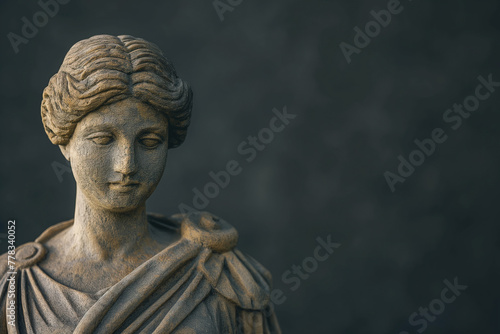 Stone Carving of a Draped Female Figure or Caryatid © KhCht
