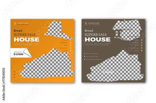 social media real estate post design, creative modern superb dream house post design template.
