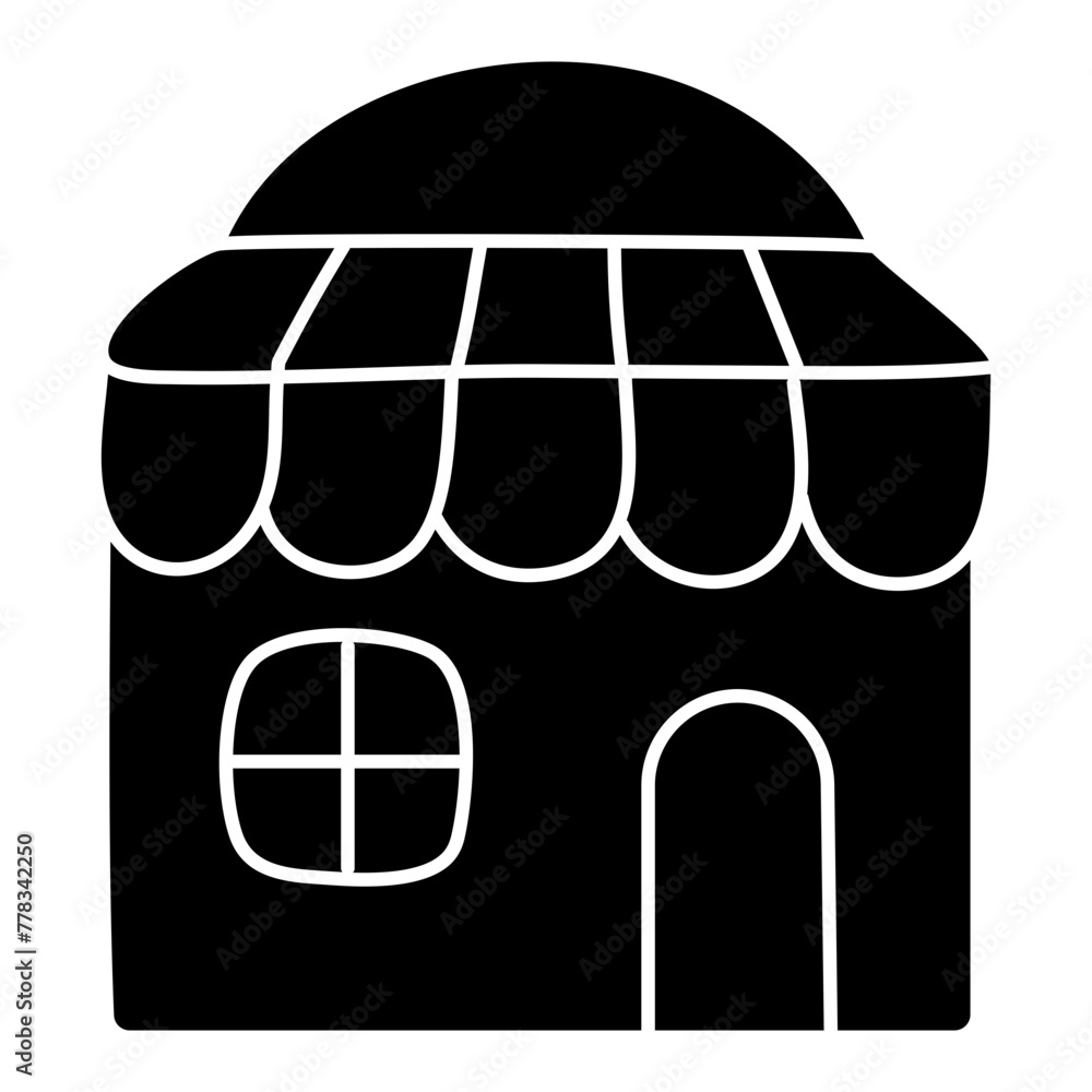 A solid design icon of shop architecture
A solid design icon of shop architecture