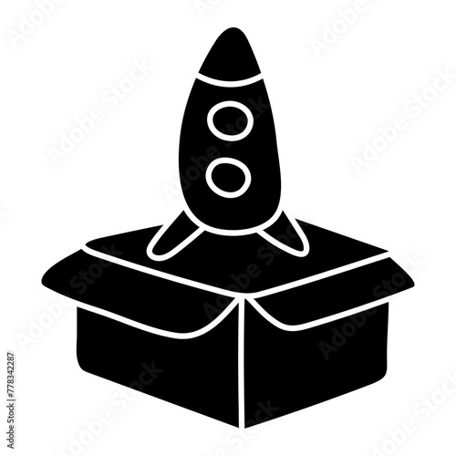 Trendy design icon of product launch 

